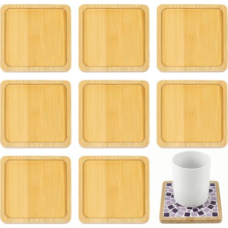 Lot de 8 Sous-verres en Bambou, Mosaïque, Hexagonale, Bois, Salon, Jardin