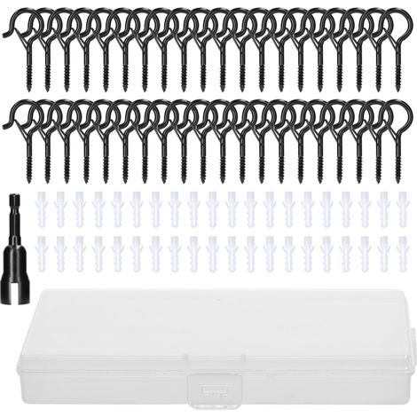Q-Hanger Schwarzes Metall-Schraubhaken-Set für dekorative Außenbeleuchtung + Verlängerungsrohre