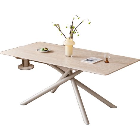 Table à manger, design moderne minimaliste, construction durable, Couleur bois (1/2)