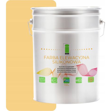 Pintura de silicona para fachadas, amarilla, 10 l, tienda de fábrica (1/5)