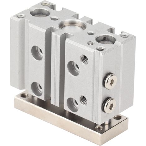 Doppeltwirkender Pneumatikzylinder mit 3 Kolbenstangen TCM12 10S, 0,15–1,0 MPa, Zubehör, Dreikolben, 10 mm Hub, Aluminium, für industrielle Anwendungen (1/5)