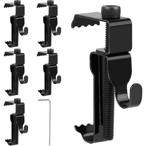 6 pinces crochet pour briques, clips muraux pour briques de 4,5 à 7,5 cm, crochets en acier inoxydable, supports muraux réglables pour suspendre des photos en extérieur, sans perçage, ni trous, clous (1/5)