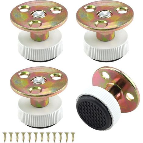 4 Pièces Pieds de Meuble Réglables (Blancs), Pied Reglable en Hauteur, Pieds Réglables à Fixation pour Vis, Plage de Réglage 29 mm 42 mm, pour Armoires, Pieds de Lit, Canapés, Tables, Chaise (1/5)