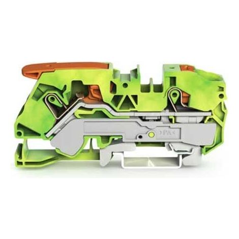 WAGO TOPJOB®S BORNE DE PASSAGE À LEVIER 2 FILS 6MM² VERT/JAUNE - 2106-5207