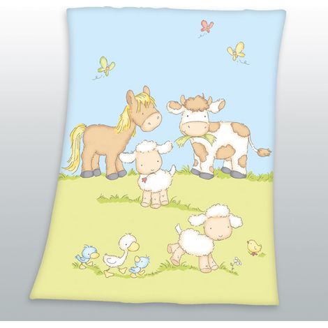 Couverture en microfibre 75x100 Farma Krówka 7520 Konik Oweczka Kura couverture pour enfants