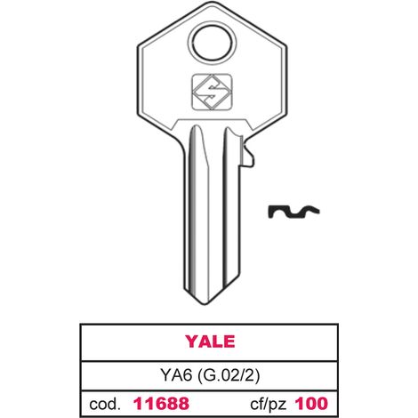 Silca chiave ottone ya6 (g.vac 2) yale (10 pezzi) - Silca