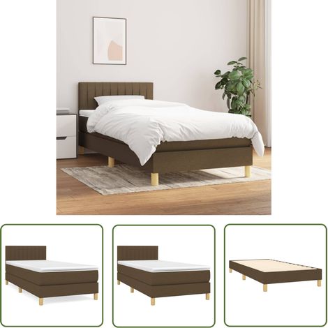 The Living Store Boxspringbett mit Matratze Dunkelbraun 90x200 cm Stoff - Boxspringbett - Doppelbett - Betten - Schlafsofa - Lattenrost (1/5)