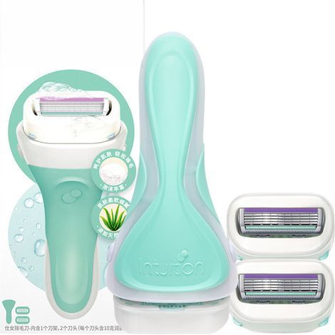 Kompatibel mit Schick Intuition Sensitive Skin Damenrasierer-Nachfüllklingen mit Vitamin E und Aloe Vera, 1 Packung (2 Stück) (1/5)
