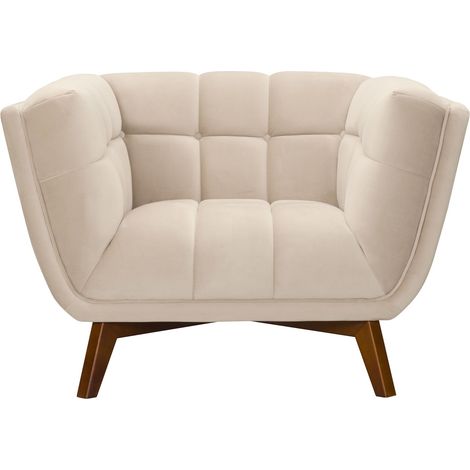 Fauteuil en velours beige - MONA