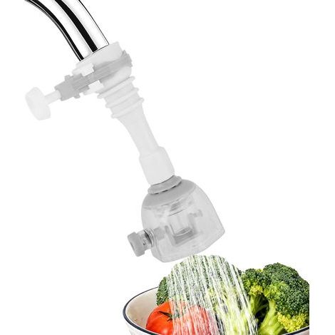 Adjustable 360° Faucet Extension in ABS with 2 Anti-Splash Jets for Kitchen Sink (1/5)