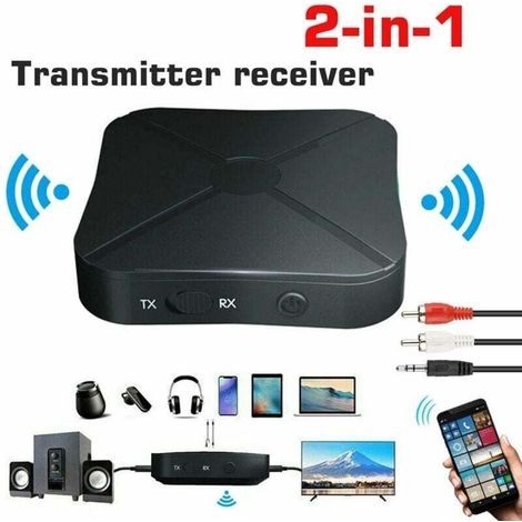 Ulisem Trasmettitore e ricevitore Bluetooth, convertitore audio wireless, adattatore audio wireless 2 in 1 Bluetooth 5.0 per chiamate in vivavoce in auto (1/4)