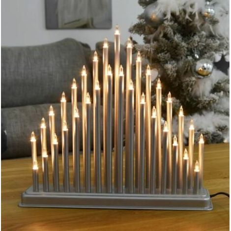 White Christmas Light Up Candle Bridge (33 Pipes) (1/5)