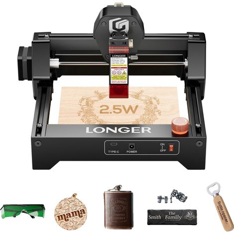 Graveur Laser, Écran Tactile, Connectivité Sans Fil, LONGER RAY5 Mini 2.5W (1/2)