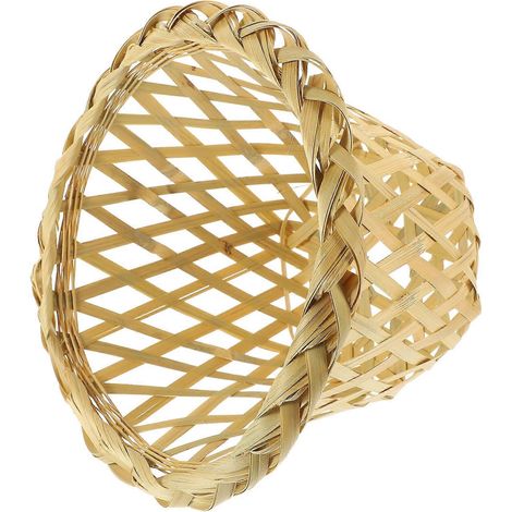 Abat-jour en bambou beige tressé pour plafonnier, usage intérieur (1/5)