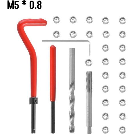 Kit de réparation filetage métrique 30 pièces, M5 à M14, avec hélicoils – DELKEVIC