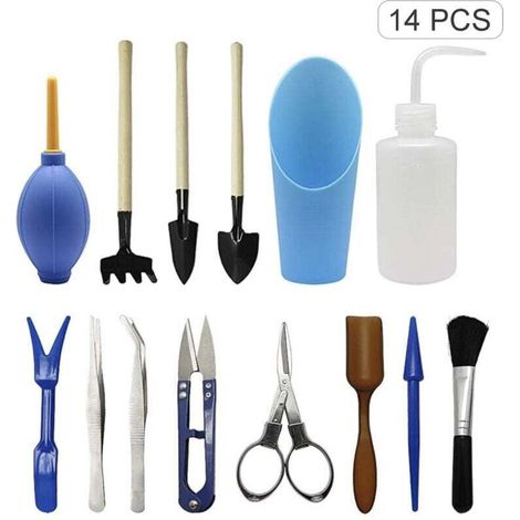 Mini Gardening Tool Set (14 Pcs), for Succulents, Flowers, Vegetables and Potted Plants (1/5)