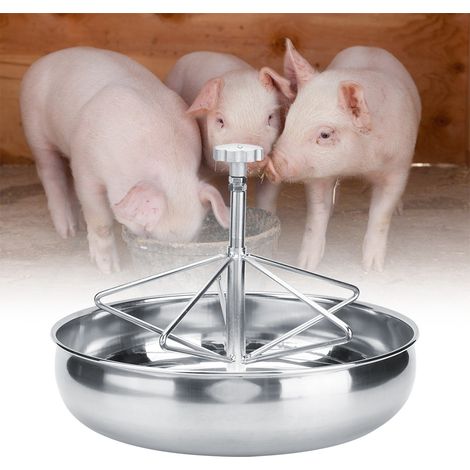 Futternapf aus Edelstahl für Ferkel, Futterbehälter für Schweine mit Metall-Nutstange, groß (1/5)