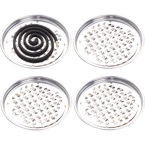 Lot de 4 porte-spirales anti-moustiques, brûleur d'encens en spirale avec couvercle, boîte en métal et bois de santal pour la maison et l'extérieur (1/5)