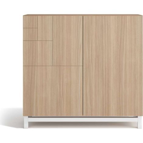 Zapatero 2 puertas modelo 513 acabado nogal oscuro patas blancas, 90x90x27 (alto x ancho x fondo) (1/4)