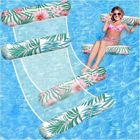Matelas Gonflable Piscine.Hamacs Flottants pour Piscine, Taille Adulte. Flotteurs Polyvalents 4 en 1 pour Natation, Matelas et Chaises Flottantes, Idéaux pour Amusement et Détente (1/5)