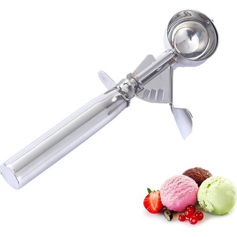 Cuchara para helado de acero inoxidable, Pinzas para bolas de helado, Pinzas para bolas de helado, Bolas de helado de 5 cm, Longitud 21 cm