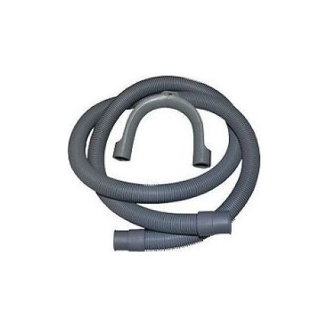 Tubo scarico flessibile lavatrice lavatoio acqua mt 2 200cm con curvetta grigio (1/4)