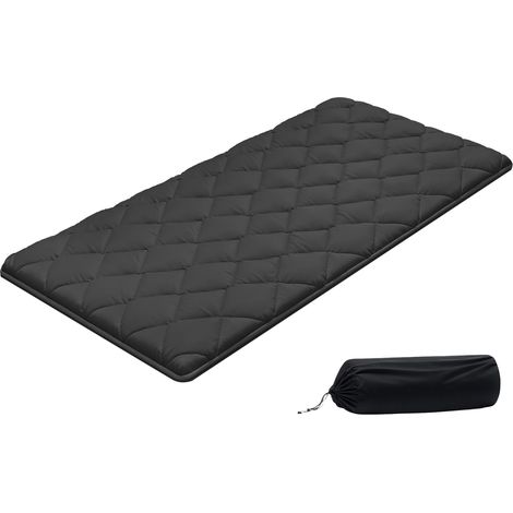 VEVOR Colchón Futón Japones, Tatami Plegable Tamaño Individual, con Bolsa de Almacenamiento y Herrajes de Montaje, Esterilla de 9 Capas para Meditación y Yoga, Color Negro, 2032 x 991 x 89 mm (1/5)
