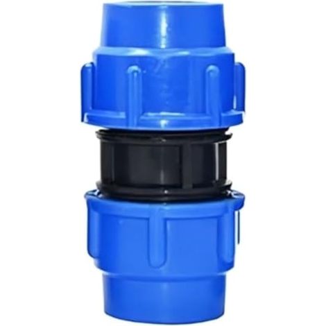 Raccord droit de tuyau en polyéthylène, coupleur de raccordement de tuyau d'eau de 50 mm, adaptateur rapide en plastique pour arrosage de jardin et agriculture (1 pièce) (1/5)