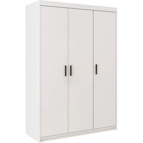 AX LIVING Storicos 3T 3 türig Kleiderschrank Weiß 133cm Breite, modern