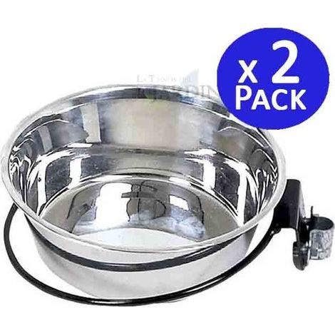 Set di 2 Mangiatoia e abbeveratoio per cani in acciaio inossidabile da 1,75 litri Forte e durevole