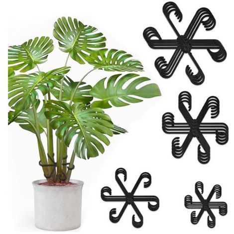 Lot de 16 Supports de Tige de Plante grimpante, Supports pour Fleurs, Supports pour Troncs pour Plantes grimpantes (Noir) (1/5)