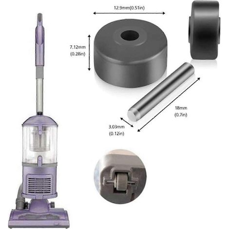 Bodenbürstenräder kompatibel mit Shark Staubsaugern - Set mit 4 kompatiblen Rädern, kompatibel mit verschiedenen Shark Modellen, Edition 0620 (1/4)