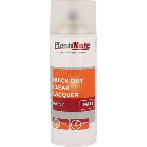PlastiKote Trade Quick Dry Clear Matte Lacquer Spray - 400ml (PKT71003)