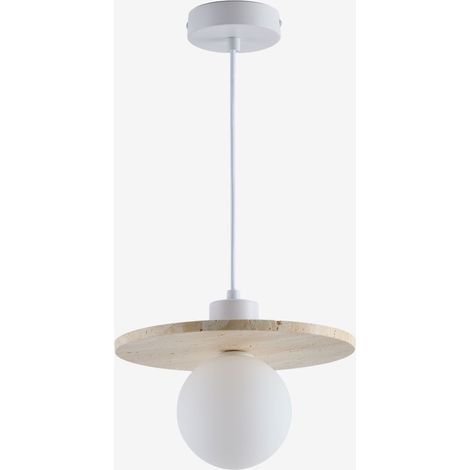 Lampada a sospensione da soffitto Ø25 cm in travertino con sfera di cristallo Davise SKLUM (1/5)