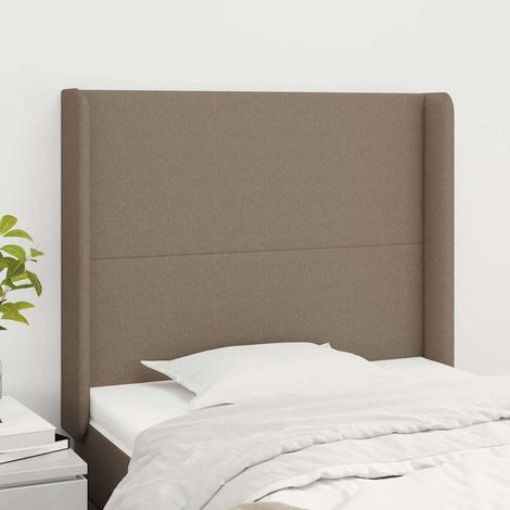 Tête de lit avec oreilles Taupe 93x16x118/128 cm Tissu (1/5)