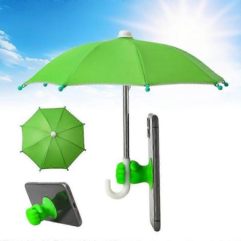 Mini support de téléphone parapluie avec base à ventouse réglable, pare-soleil de protection UV, support portable pour smartphones et tablettes (1/5)