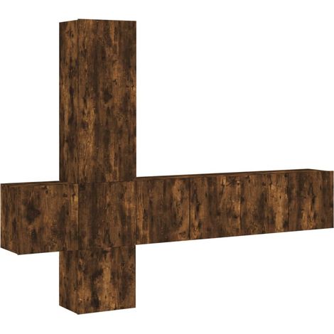 Maison Exclusive - 5-tlg. Wohnwand Räuchereiche Holzwerkstoff