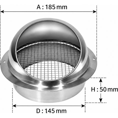 Chapeau de ventilation mural sortie d'air hotte conduit acier inoxydable 201 sans persiennes 150 mm – Livraison gratuite (1/5)