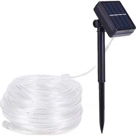 10m Solaire Ruban Lumineux,100 LED Lumières de Fil de Tube de Cuivre Decoration Lumineuse Solaire Extérieur (1/3)
