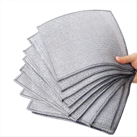 Chiffons en laine d'acier, torchons en fil d'acier, nettoyants pour la cuisine, torchons et essuie-vaisselle sans huile (1/5)