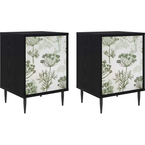 Mesa de noche GOTHA 2 uds. Roble Negro 36 x 33 x 51 cm vidaXL