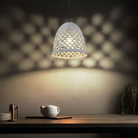 Lampada a sospensione Lampada a sospensione Lampada da soggiorno Lampada da sala da pranzo Lampada da cucina Lampada da corridoio, regolabile in altezza, metallo grigio nero punzonatura diamante, E27,