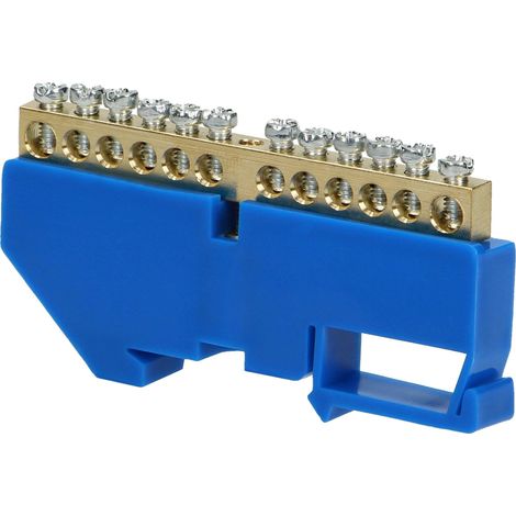 Barra de conexión orno Modelo neutro 12 cables azul (1/2)