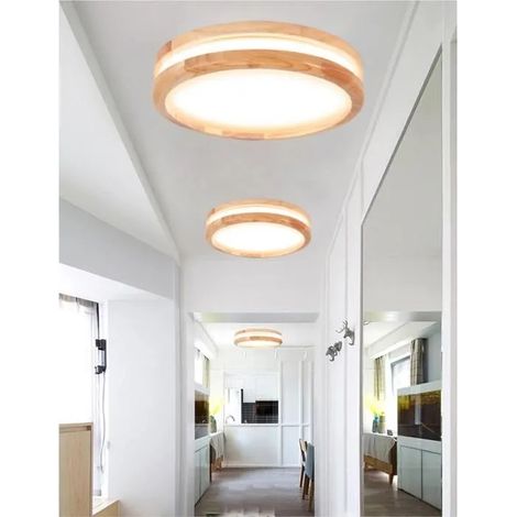 Yowei Lot de 3 Plafonnier Moderne,Lampe Plafonnier Industrielle Retro en Bois Style Campagne pour Salon Chambre (1/4)