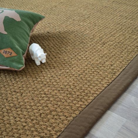 Tapis Coco - Delhi panama - Ganse coton marron - 140 x 200 cm (1/5)