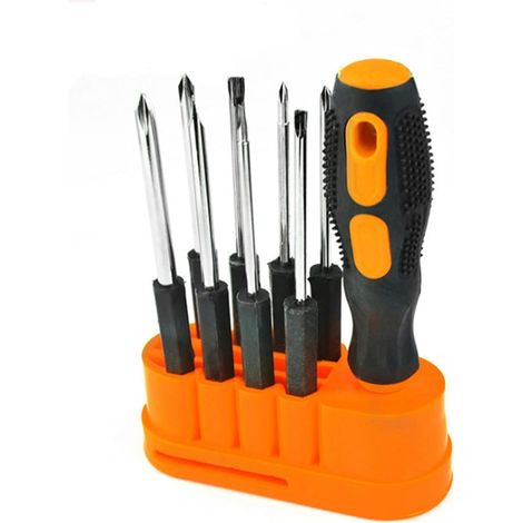 Set mit 10 Präzisionsschraubendrehern, Reparaturset mit Magnetantrieb, Demontagebits, Chrom-Vanadium-Stahl, geeignet für Mobiltelefone, Uhren, Laptops und Schalter, gelb