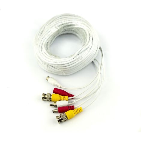 Cable para la señal de audio y video de cámaras BNC RCA 20 metros