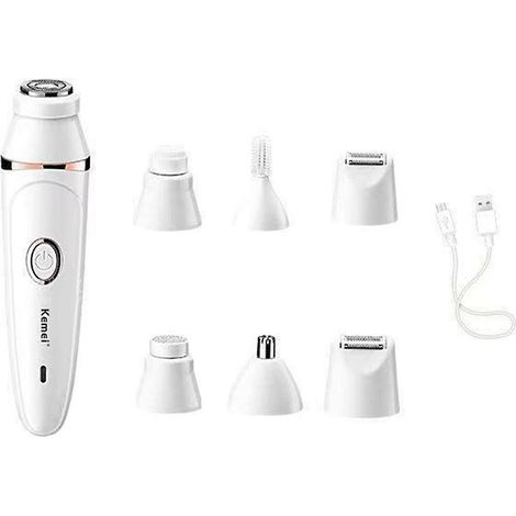 Épilateur visage sans fil rechargeable pour femmes, kit de rasage 7 en 1 Pluxy (1/5)
