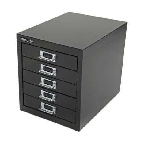 Bisley 5 Drawer Filing Cabinet - Black (1/3)