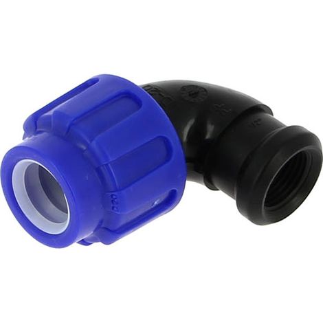 Coude 90° polypropylène compression 10bar Femelle 1/2 PE Ø20